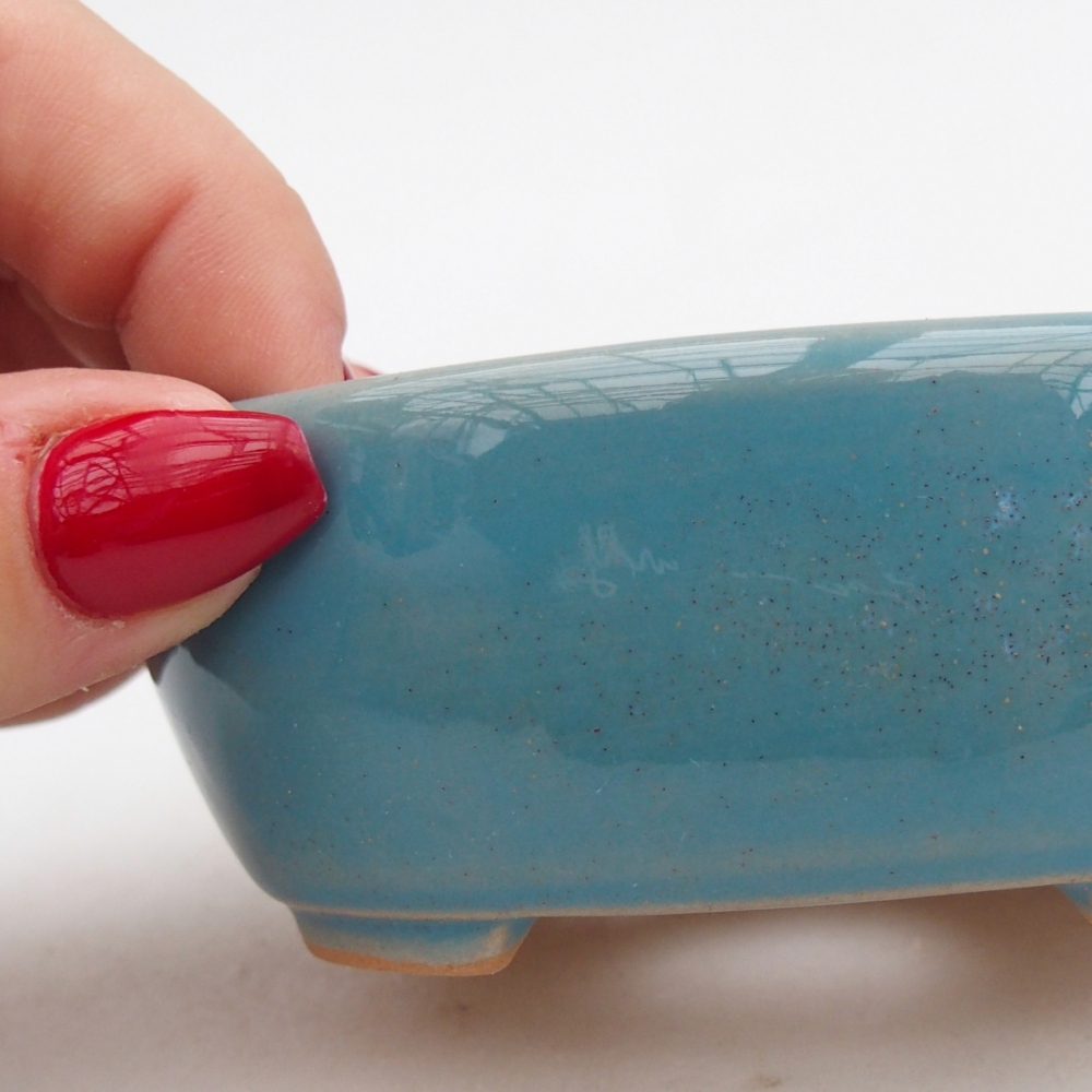 Ceramic bonsai bowl 9,5 x 7,5 x 3,5 cm, colour blue