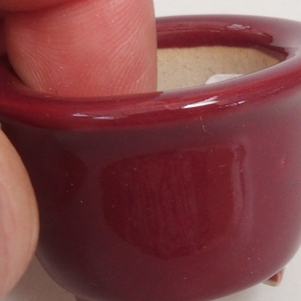 Mini bonsai bowl 3,5 x 3,5 x 2,5 cm, color burgundy