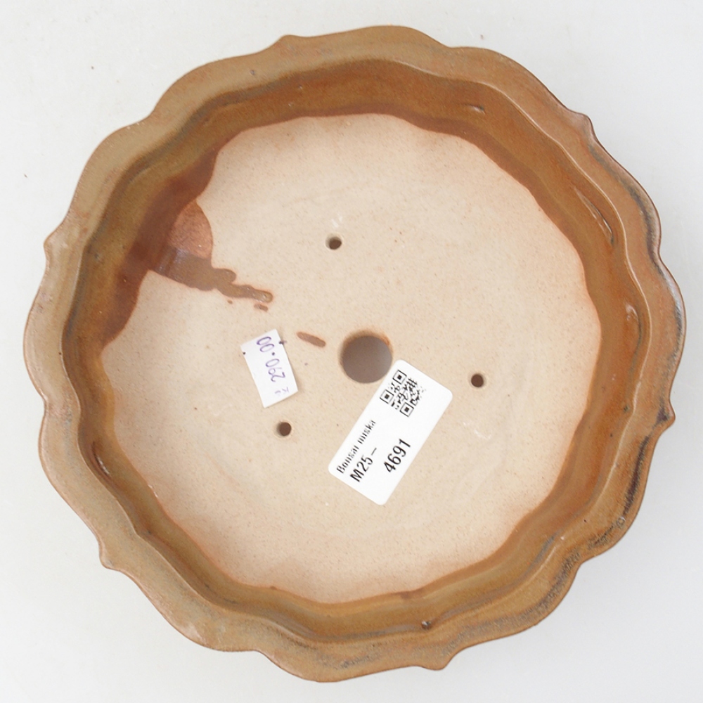 Ceramic bonsai bowl 18 x 18 x 5 cm, color brown