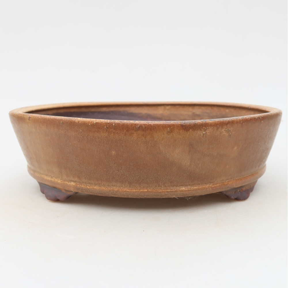 Ceramic bonsai pot, 21.5 x 21.5 x 6 cm, pink
