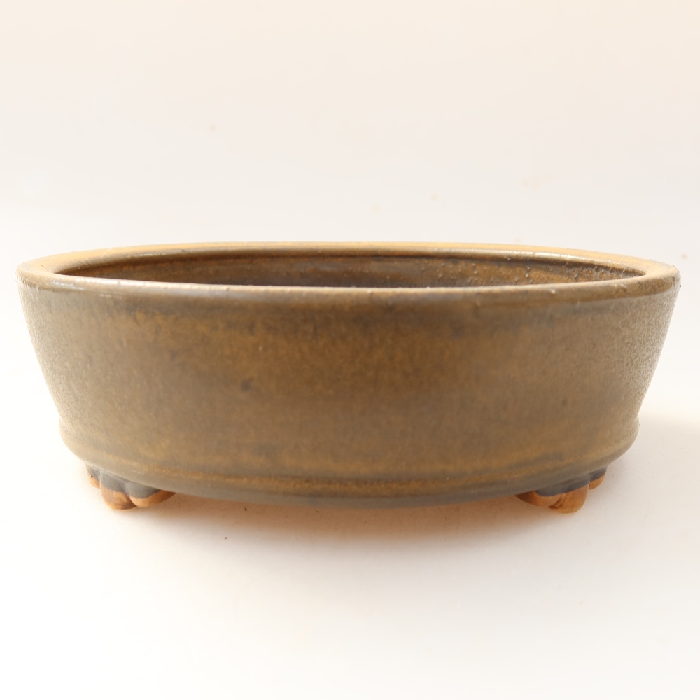 Ceramic bonsai bowl 15,5 x 15,5 x 5 cm, brown