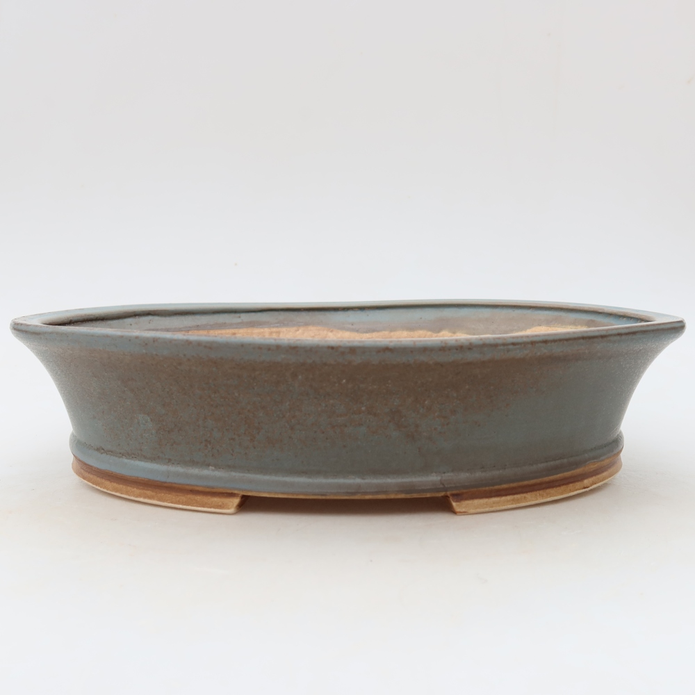 Ceramic bonsai pot, 27 x 24.5 x 6 cm, blue