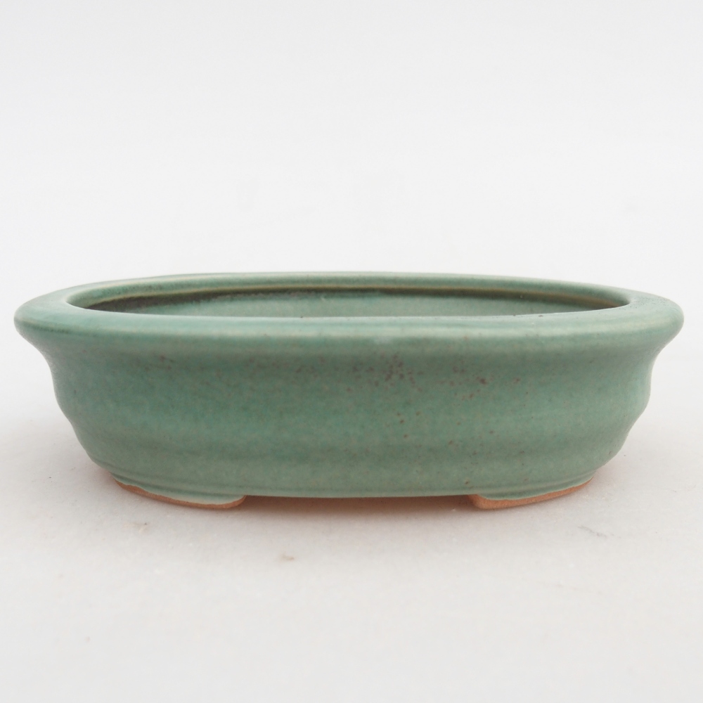 Ceramic bonsai bowl 12 x 9,5 x 3,5 cm, green