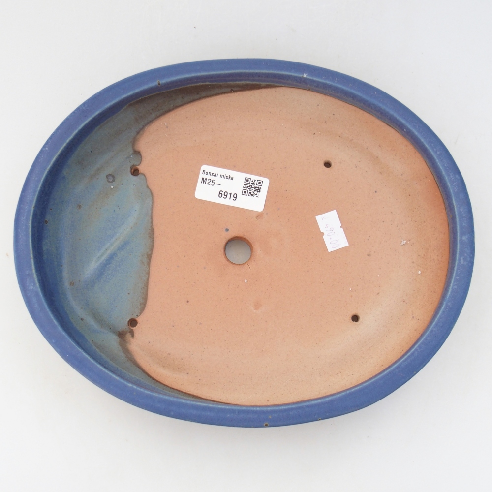 Ceramic bonsai bowl 24 x 19,5 x 4 cm, colour blue
