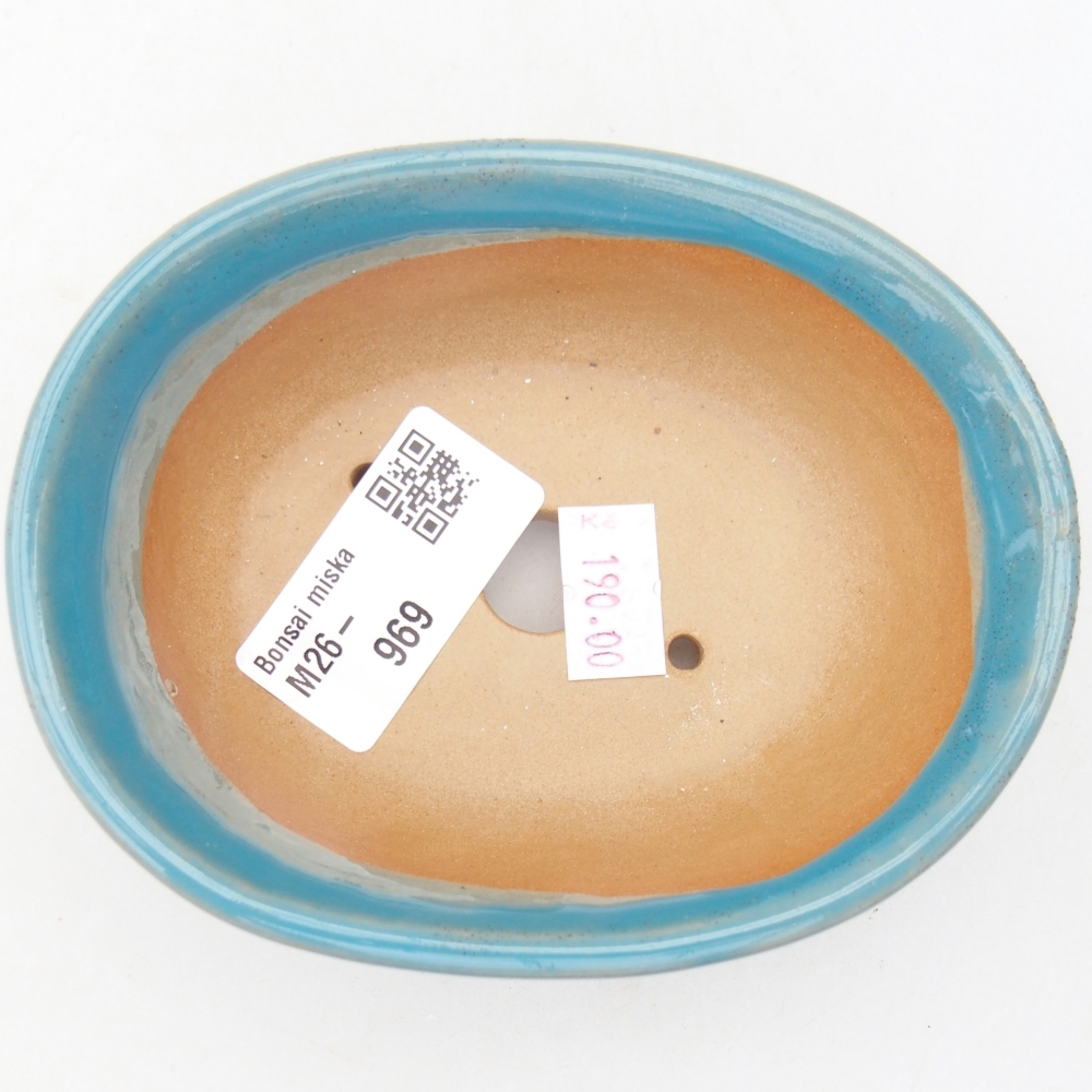 Ceramic bonsai bowl 11 x 8,5 x 4 cm, colour blue