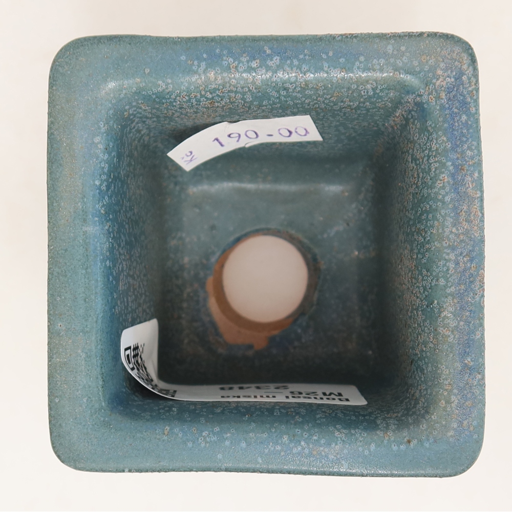 Ceramic bonsai pot, 6 x 6 x 5.5 cm, blue