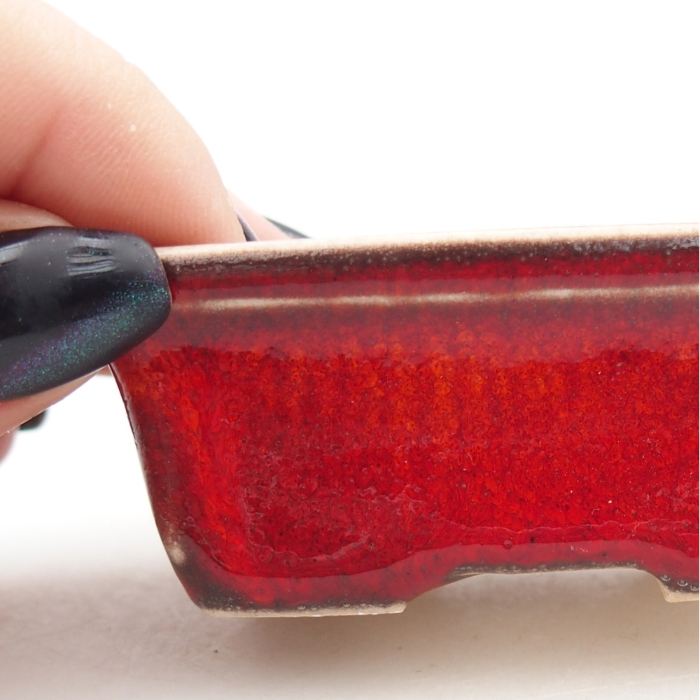 Mini bonsai bowl 6,5 x 4,5 x 2,5 cm, colour red