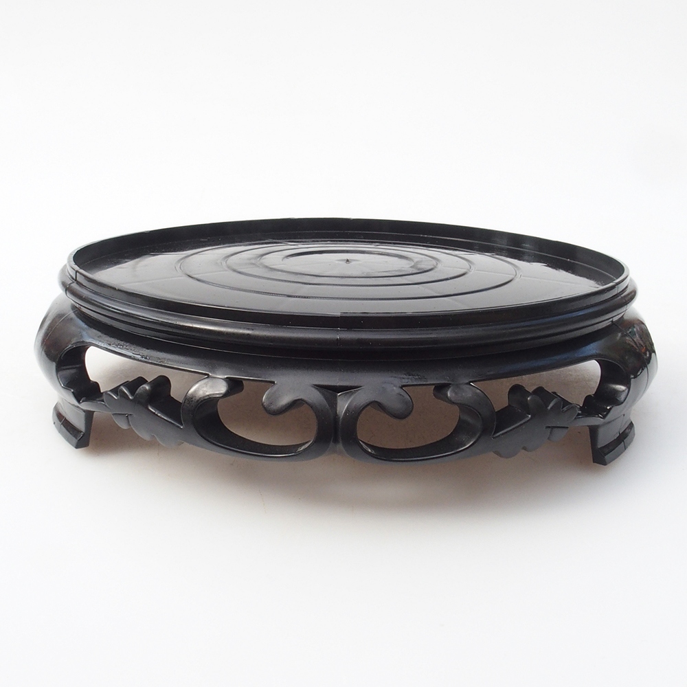 Bonsai table plastic round 17,5 x 17,5 x 4  cm, color black