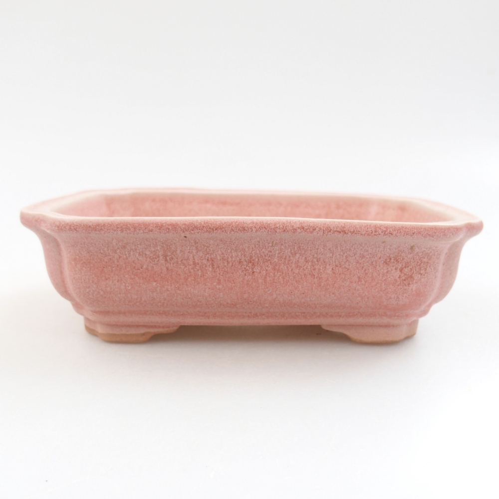 Ceramic bonsai bowl 14 x 10,5 x 4 cm, color pink