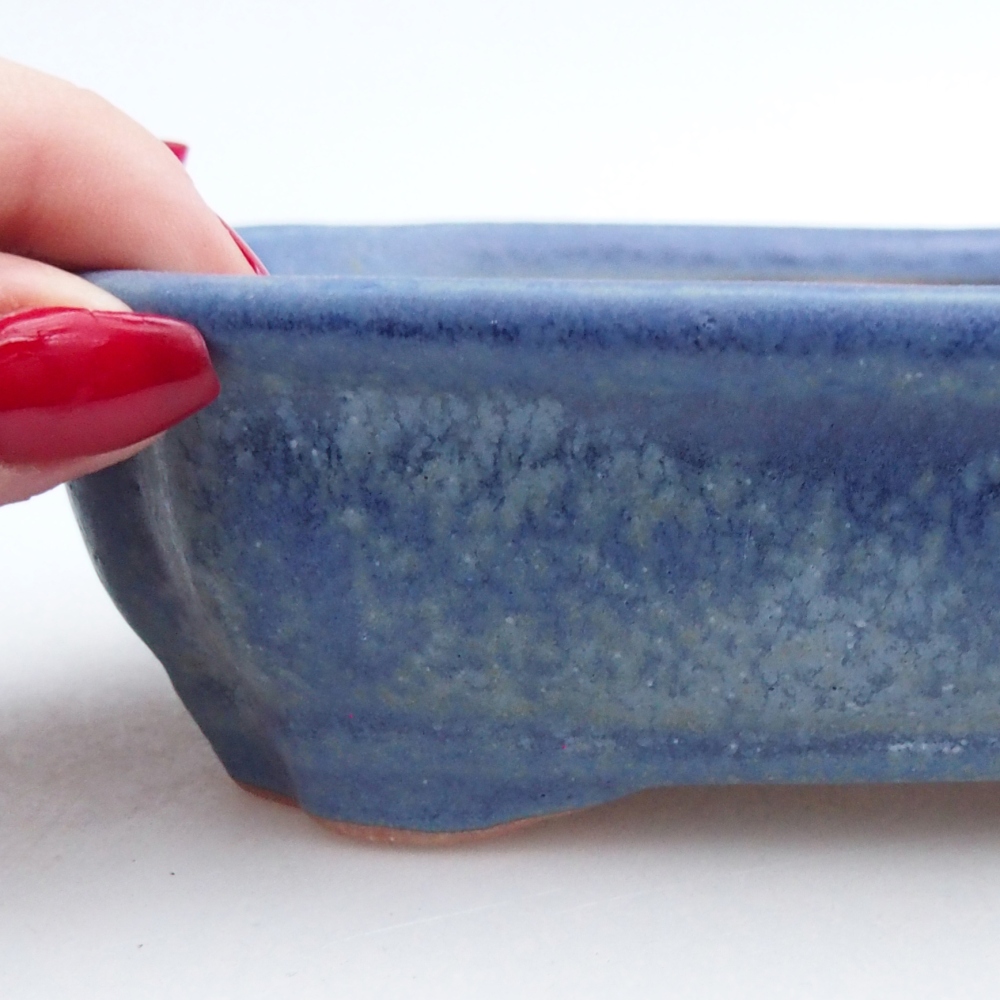 Ceramic bonsai bowl 16 x 12 x 5 cm, colour blue