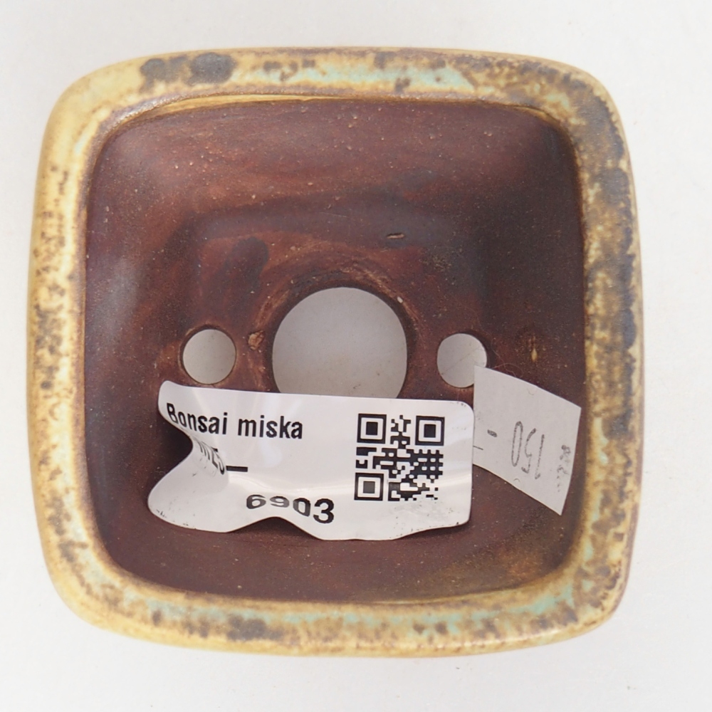 Ceramic bonsai bowl 6 x 6 x 4 cm, green