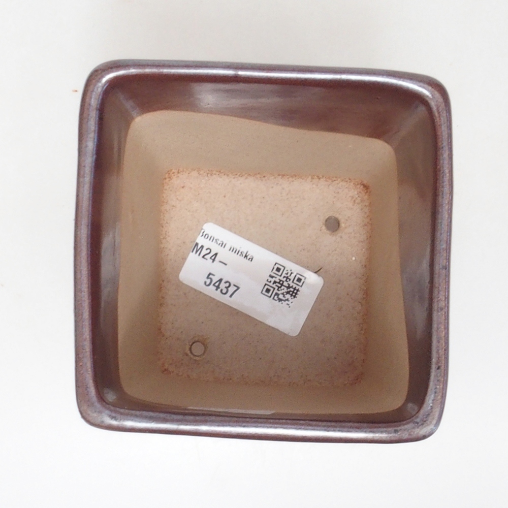 Ceramic bonsai bowl 8,5 x 8,5 x 11 cm, color brown