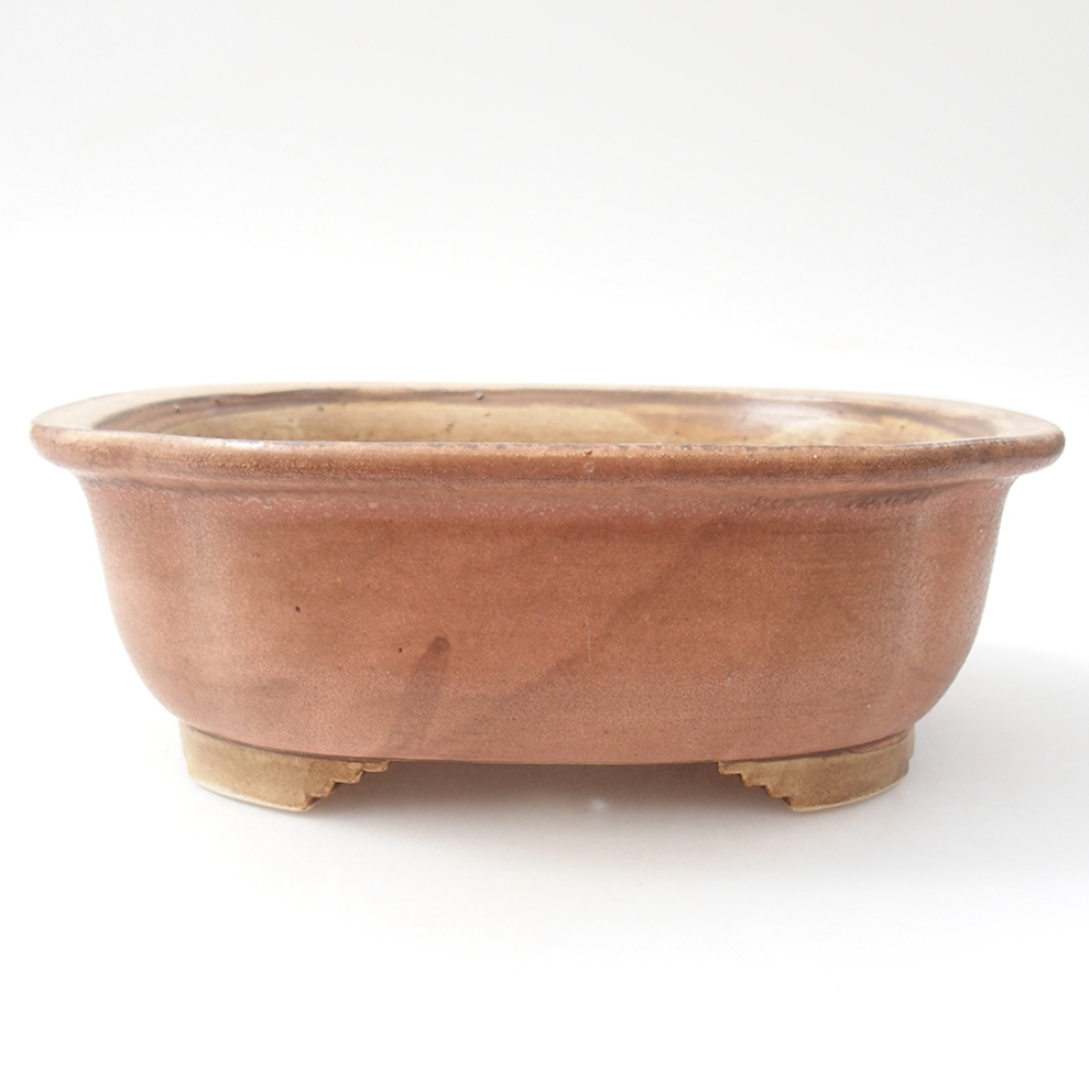 Ceramic bonsai bowl 20 x 16 x 7  cm, color pink