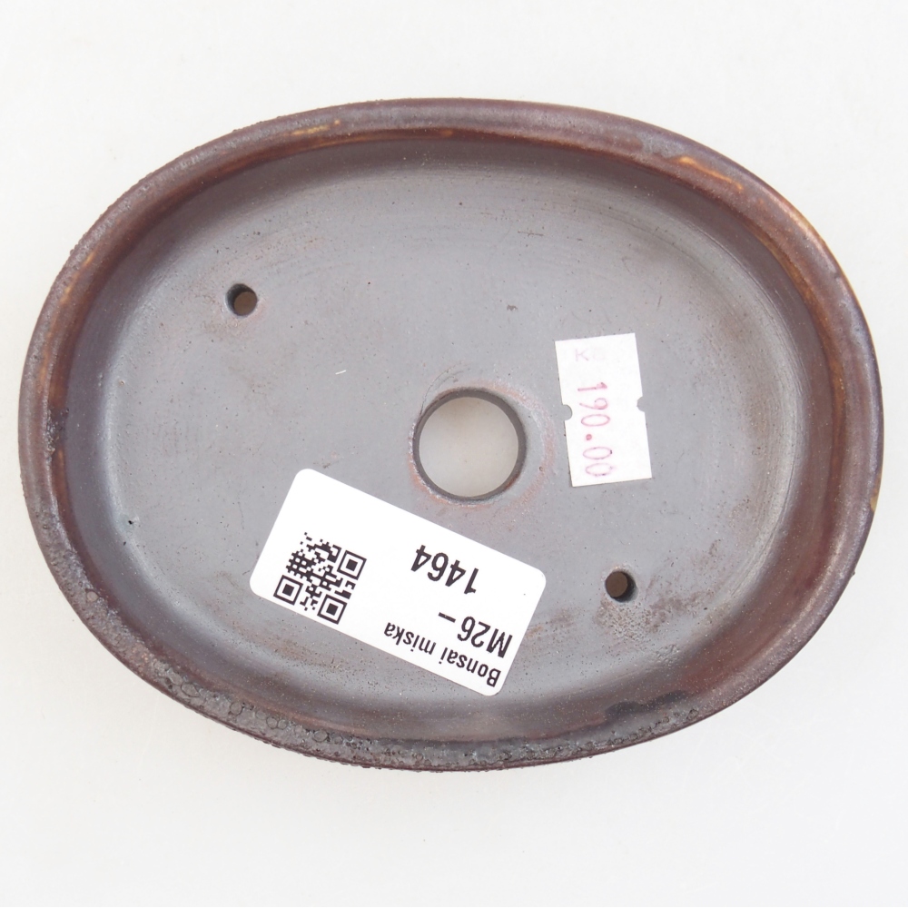 Ceramic bonsai bowl 12 x 9,5 x 2,5 cm, brown