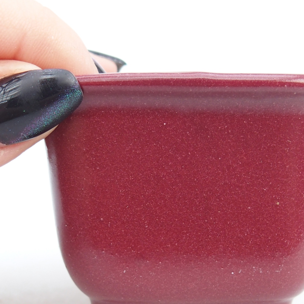 Mini bonsai bowl 6 x 6 x 4,5 cm, burgundy