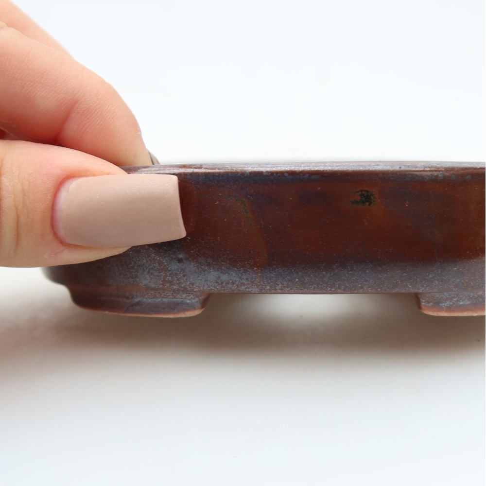 Ceramic bonsai bowl 12 x 9,5 x 2,5 cm, brown