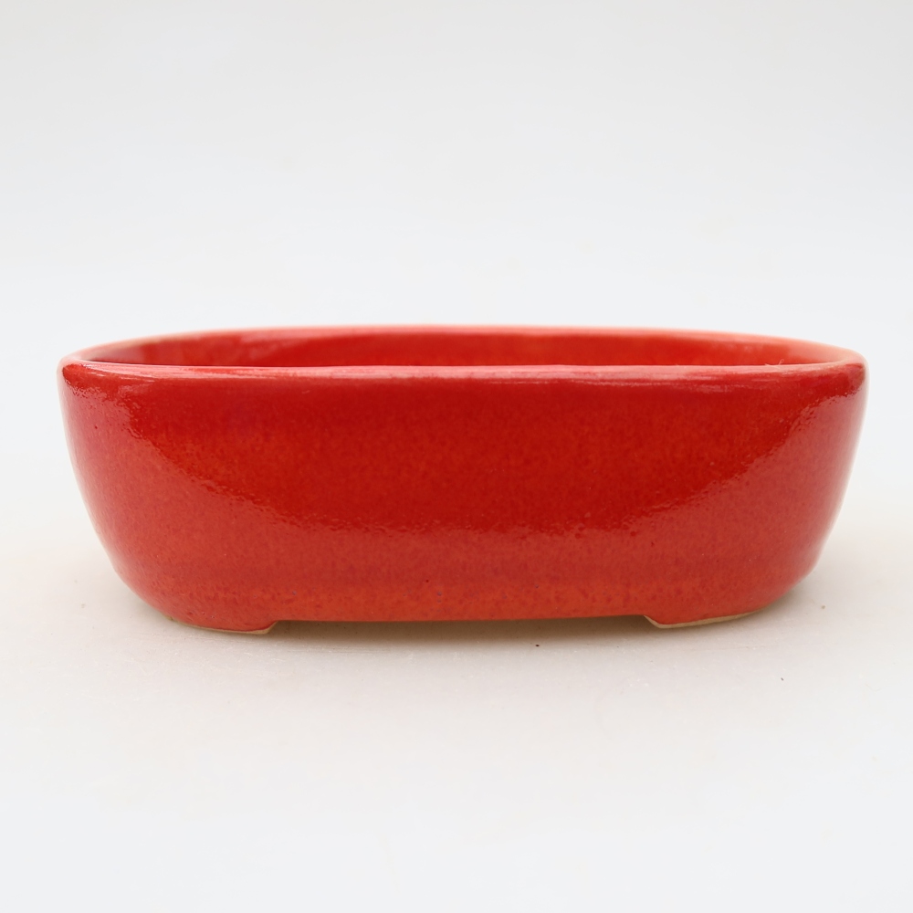 Ceramic bonsai bowl 13 x 8,5 x 4 cm, colour red