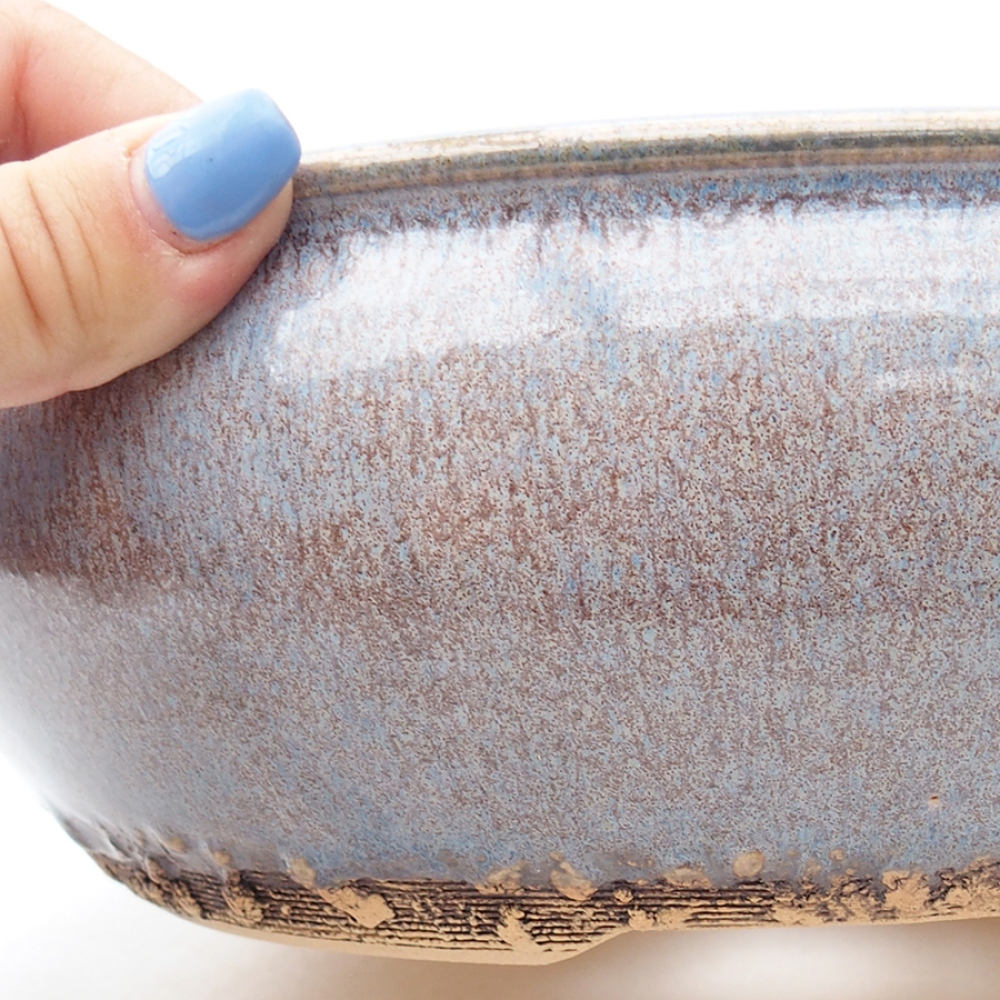 Ceramic bonsai bowl 23 x 23 x 8 cm, color blue