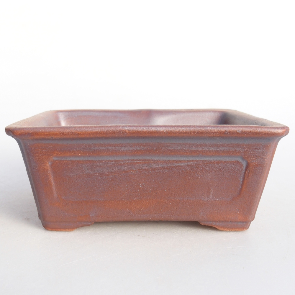 Ceramic bonsai bowl 13,5 x 10 x 5,5 cm, metal colour