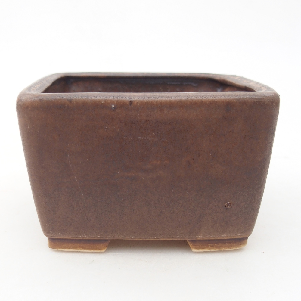 Ceramic bonsai bowl 8,5 x 8,5 x 5,5 cm, brown