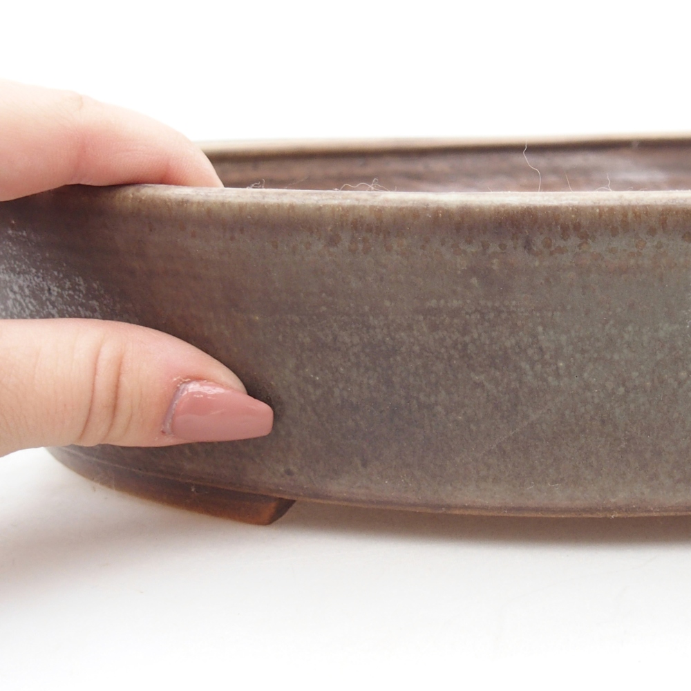 Ceramic bonsai bowl 32 x 28 x 6 cm, brown