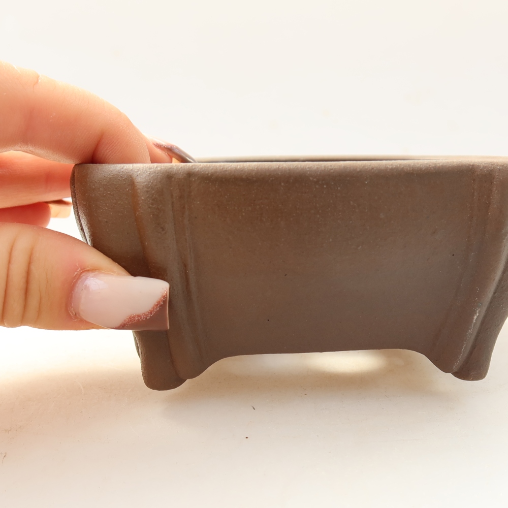 Ceramic bonsai bowl 10 x 10 x 5 cm, brown