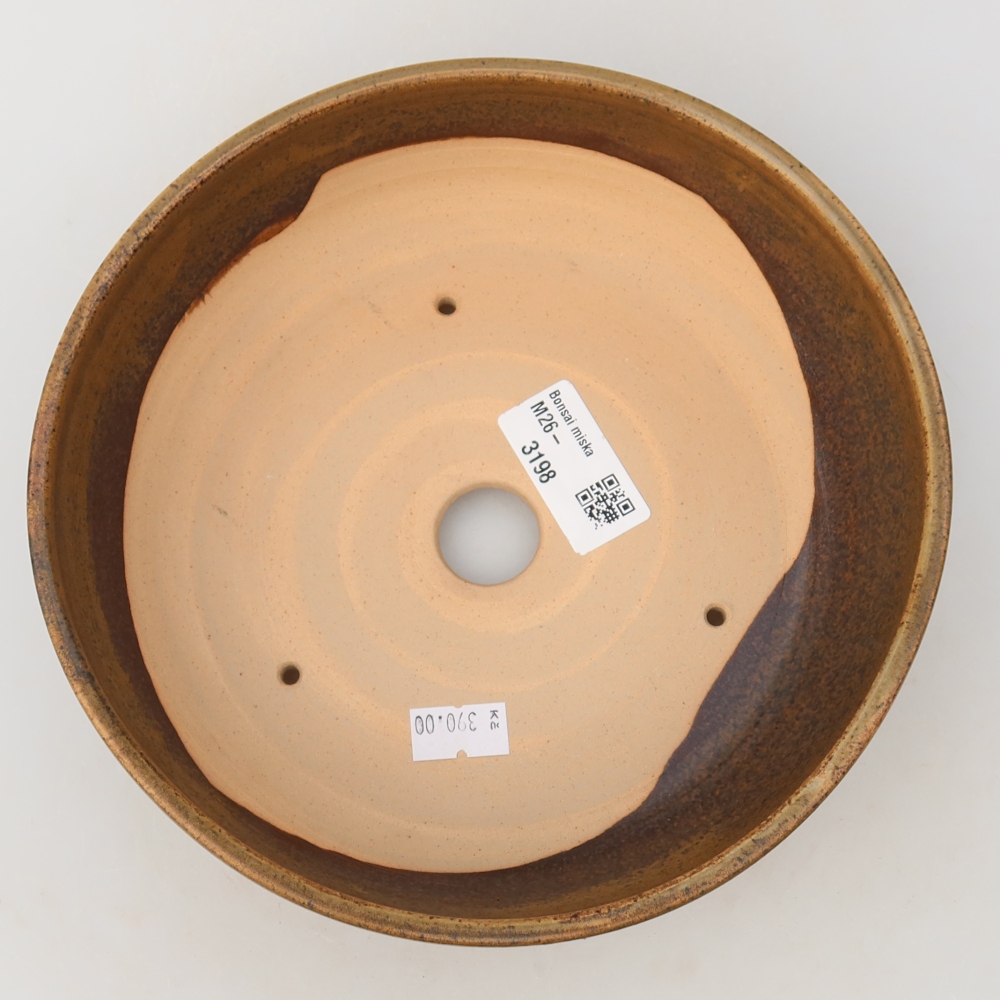 Ceramic bonsai pot, 19 x 19 x 6 cm, brown