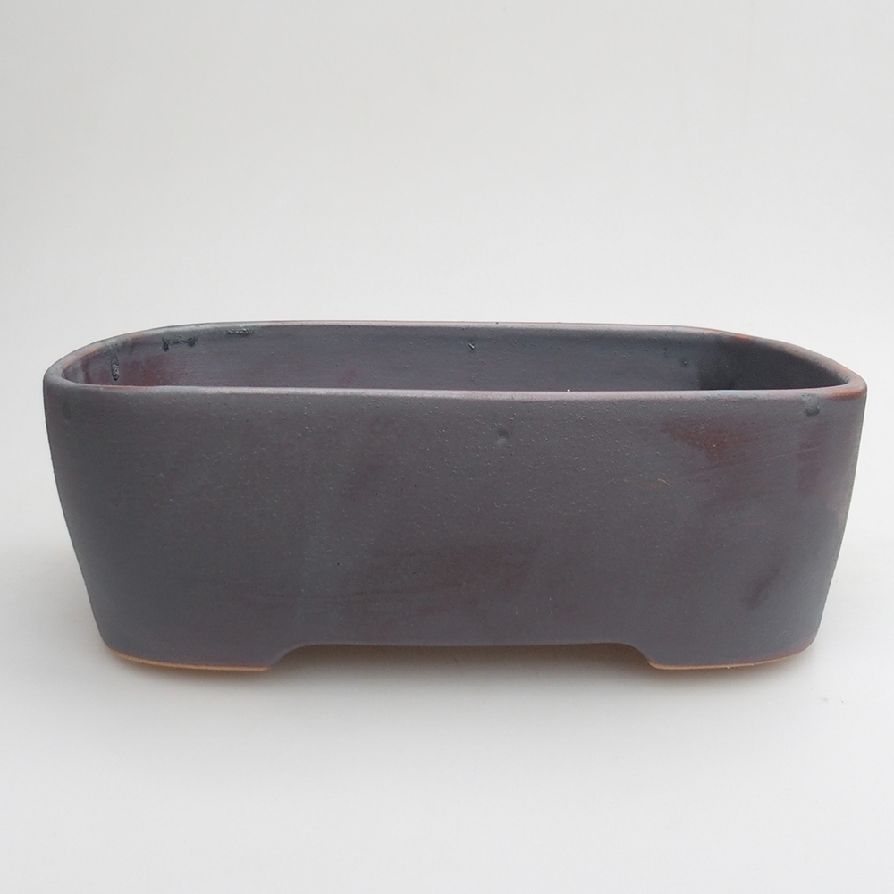 Ceramic bonsai bowl 23 x 17 x 7,5 cm, metal colour
