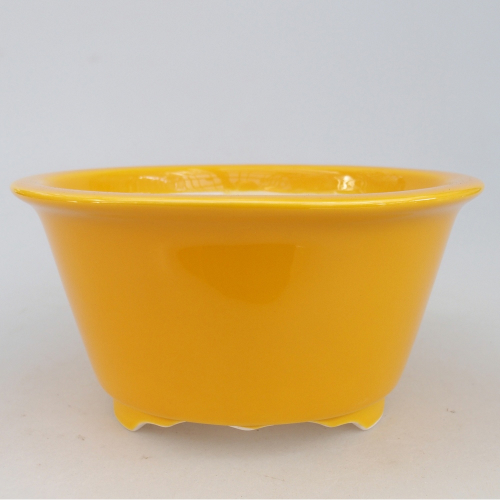 Ceramic bonsai bowl 16 x 16 x 8,5 cm, yellow