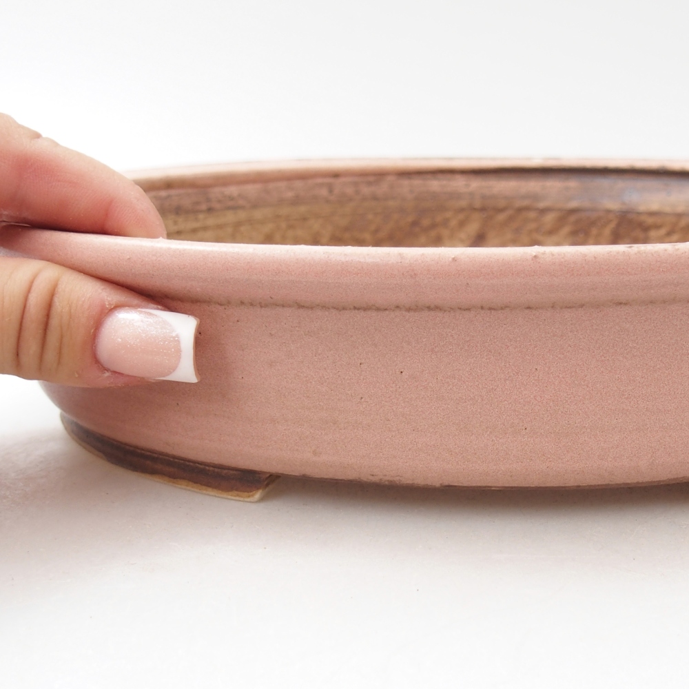 Ceramic bonsai bowl 24 x 21 x 5 cm, pink