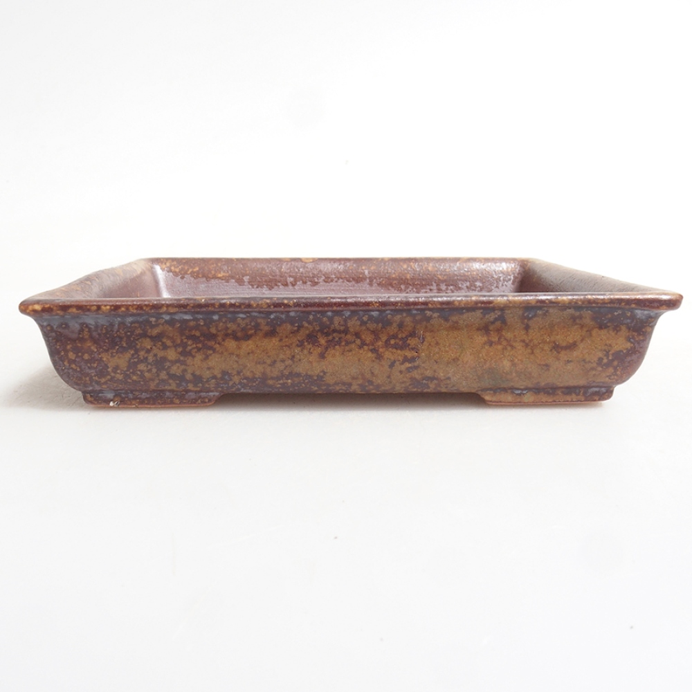 Ceramic bonsai bowl 13 x 11 x 2,5 cm, color brown