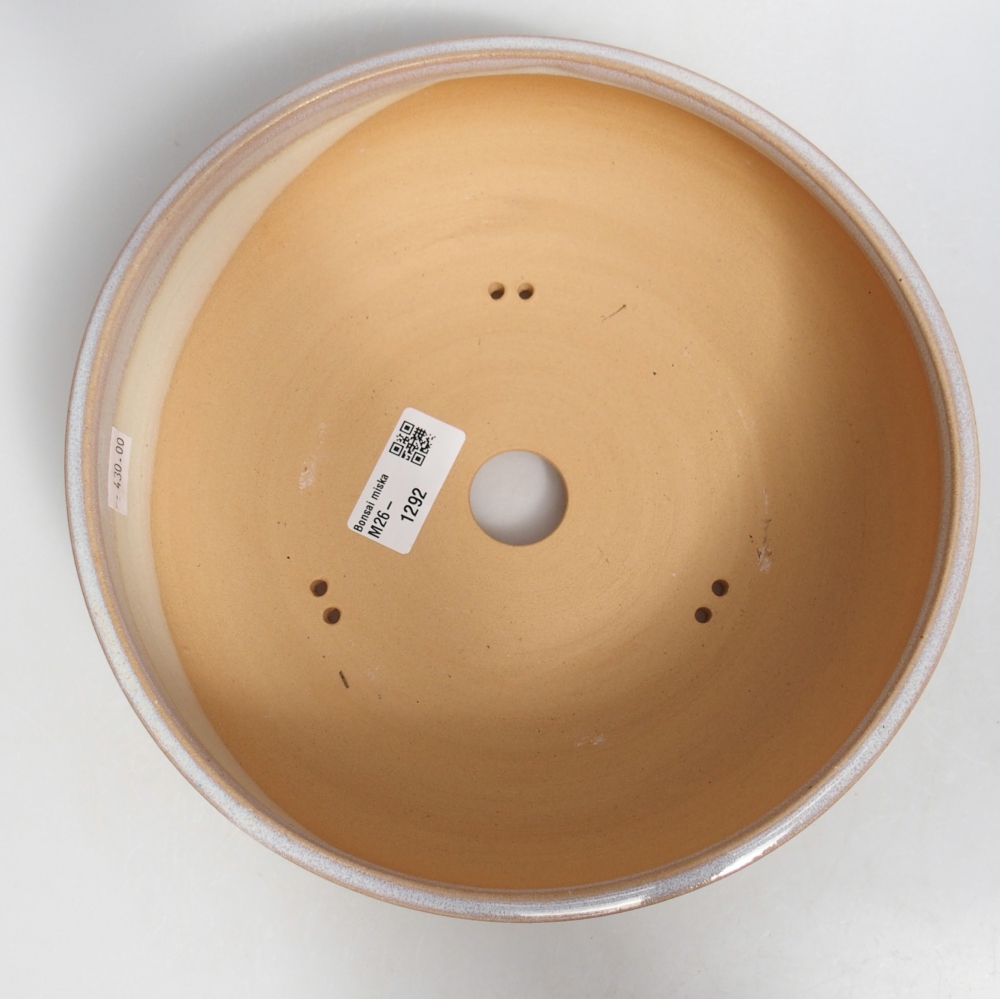 Ceramic bonsai bowl 22,5 x 22,5 x 7,5 cm, colour beige