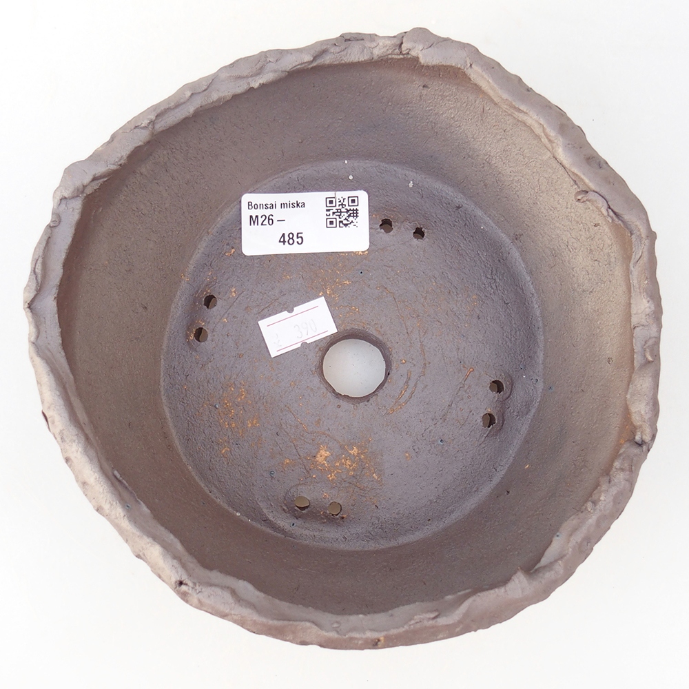 Ceramic bonsai bowl 17 x 17 x 6,5 cm, metal colour