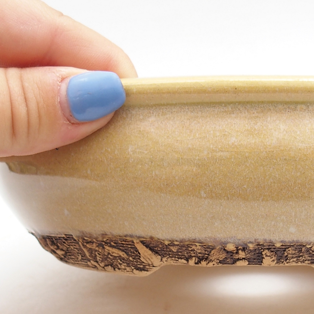 Ceramic bonsai pot 18 x 18 x 5 cm, green