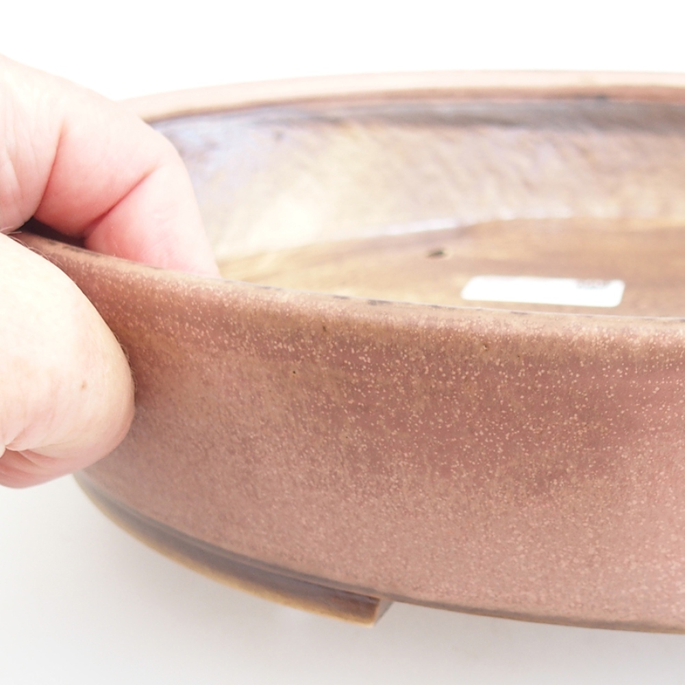 Ceramic bonsai bowl 31 x 26,5 x 6 cm, pink
