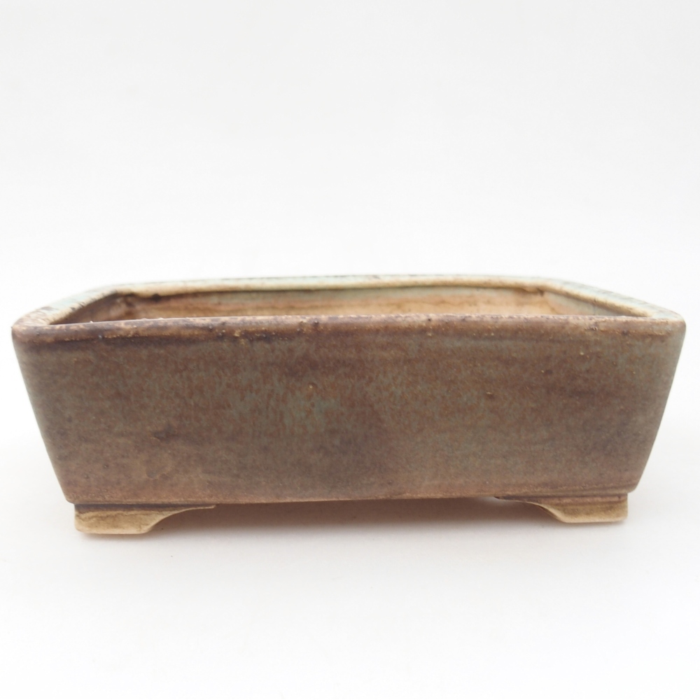 Ceramic bonsai bowl 15 x 12 x 5 cm, green