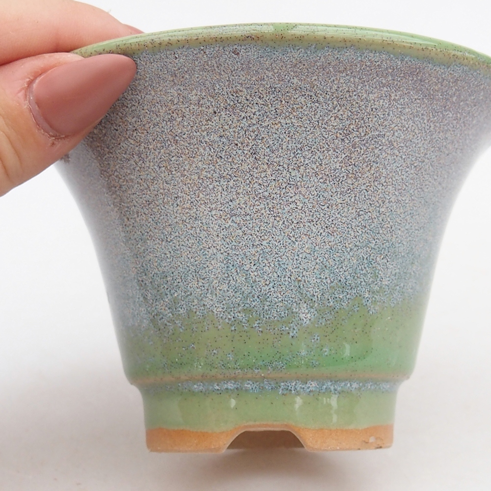 Ceramic bonsai bowl 10,5 x 10,5 x 7 cm, green