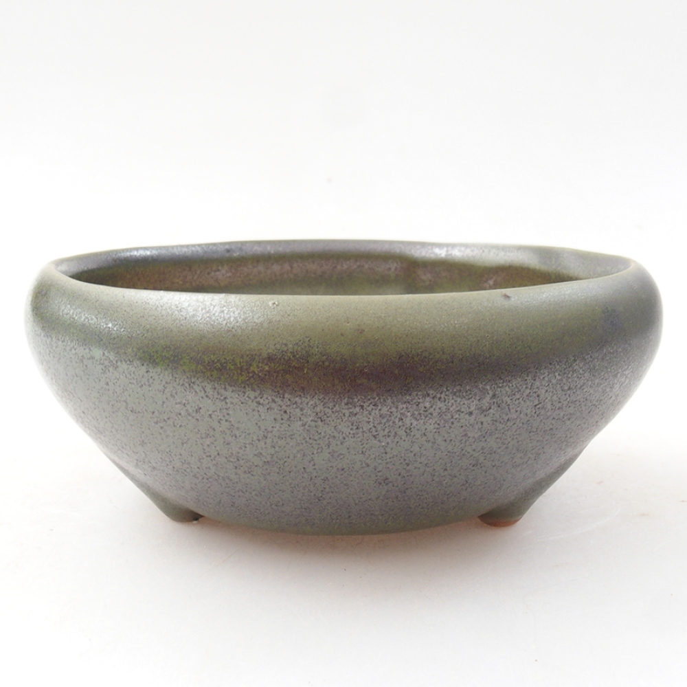 Ceramic bonsai bowl 11 x 11 x 5 cm, color green