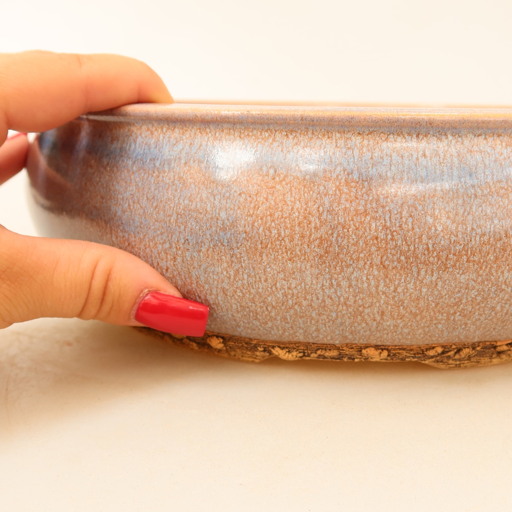 Ceramic bonsai bowl 24 x 24 x 8 cm, colour blue