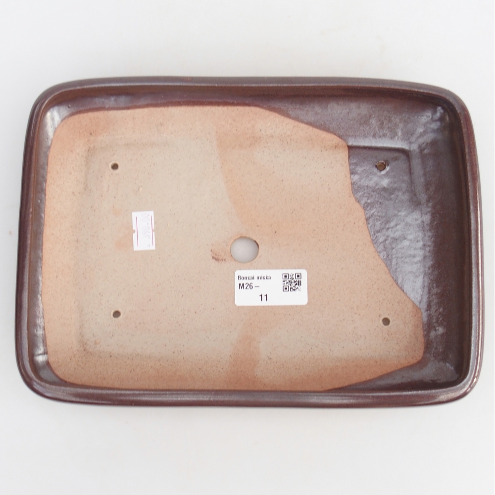 Ceramic bonsai bowl 24 x 17,5 x 4 cm, brown
