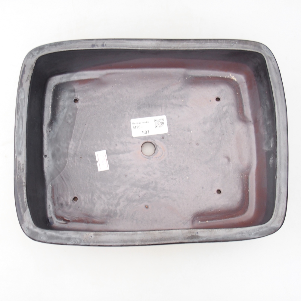 Ceramic bonsai bowl 26,5 x 20 x 6,5 cm, black