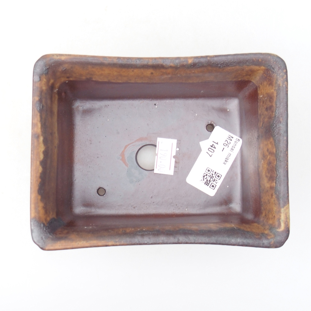 Ceramic bonsai bowl 13,5 x 10 x 5,5 cm, brown