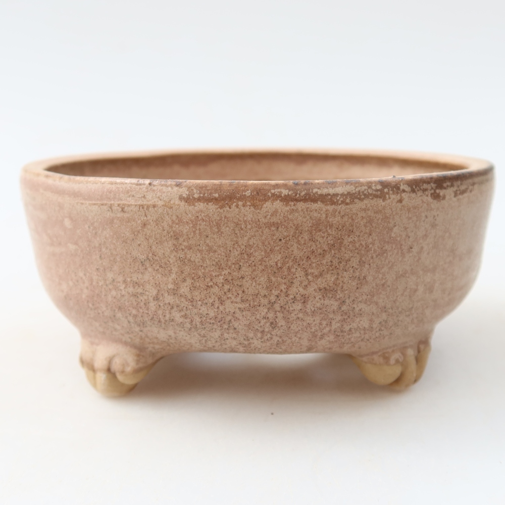 Ceramic bonsai pot, 10.5 x 10.5 x 4 cm, pink