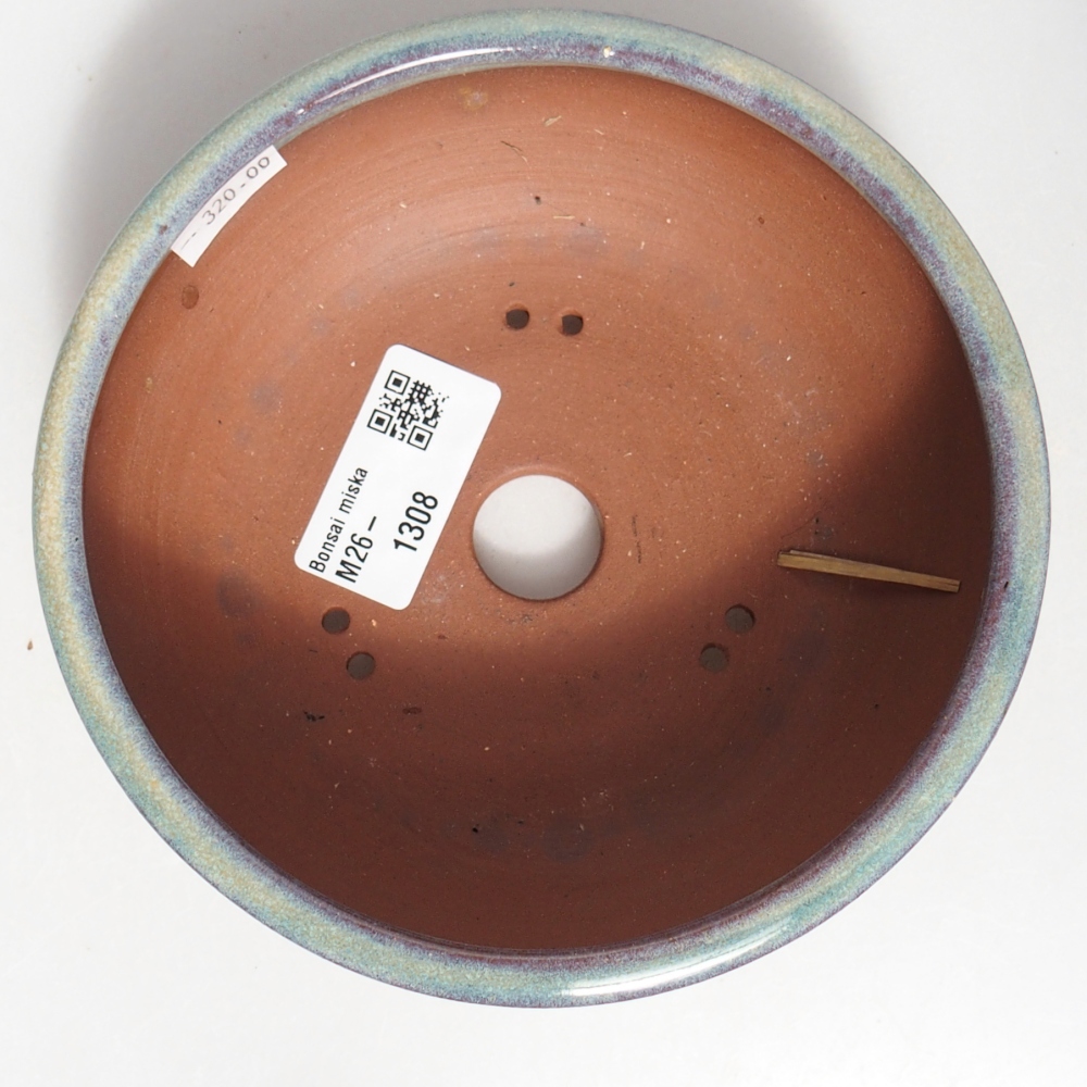 Ceramic bonsai bowl 14,5 x 14,5 x 5 cm, green