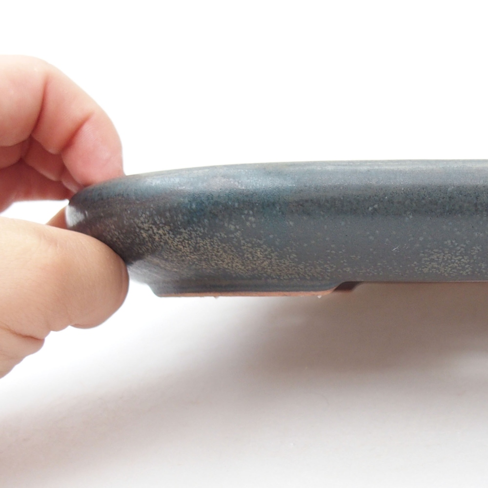 Ceramic bonsai bowl 22,5 x 17 x 3 cm, color blue