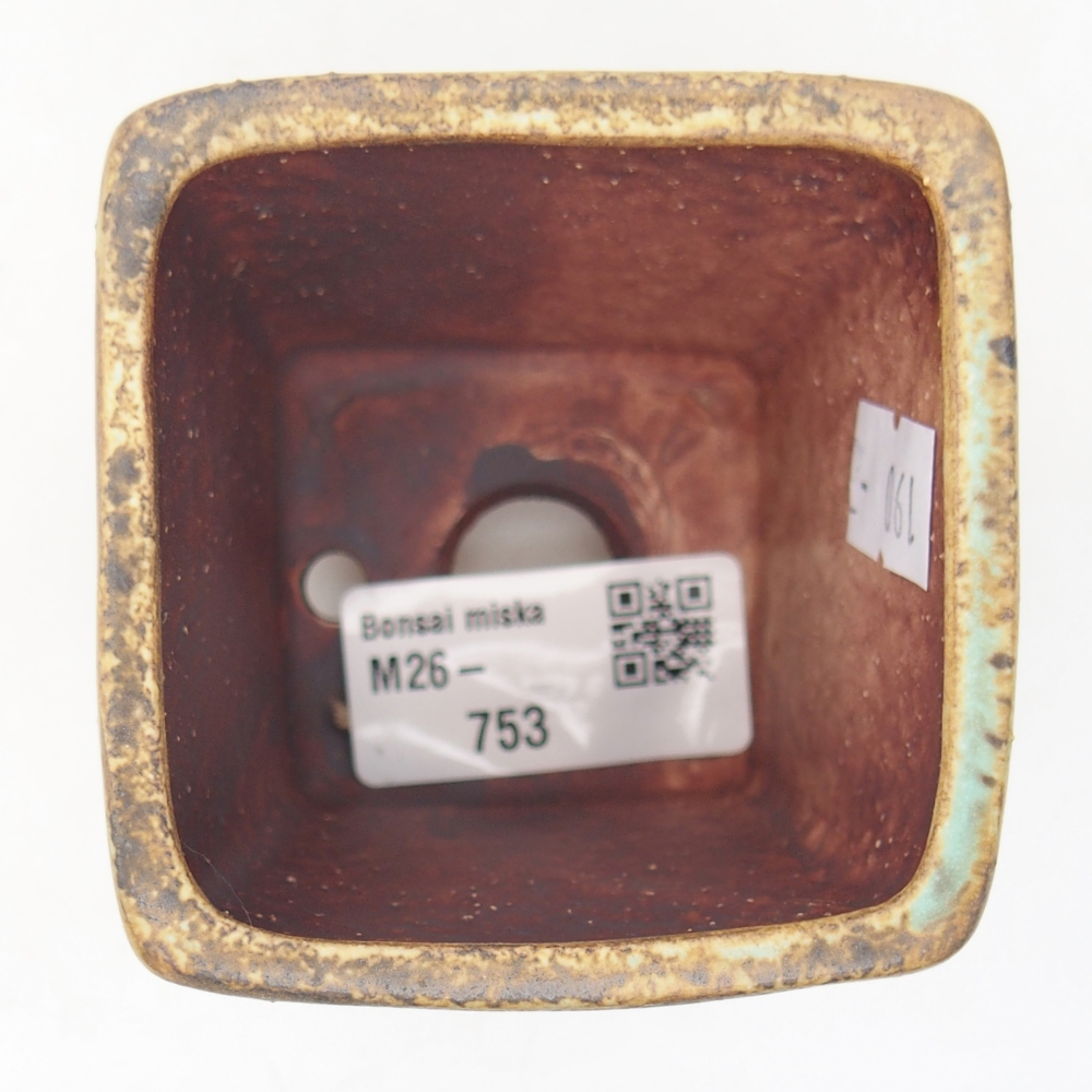 Ceramic bonsai bowl 6,5 x 6,5 x 7 cm, green