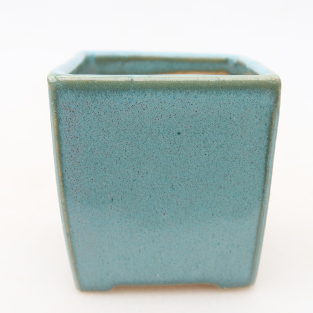 Ceramic bonsai pot, 4.5 x 4.5 x 5 cm, blue
