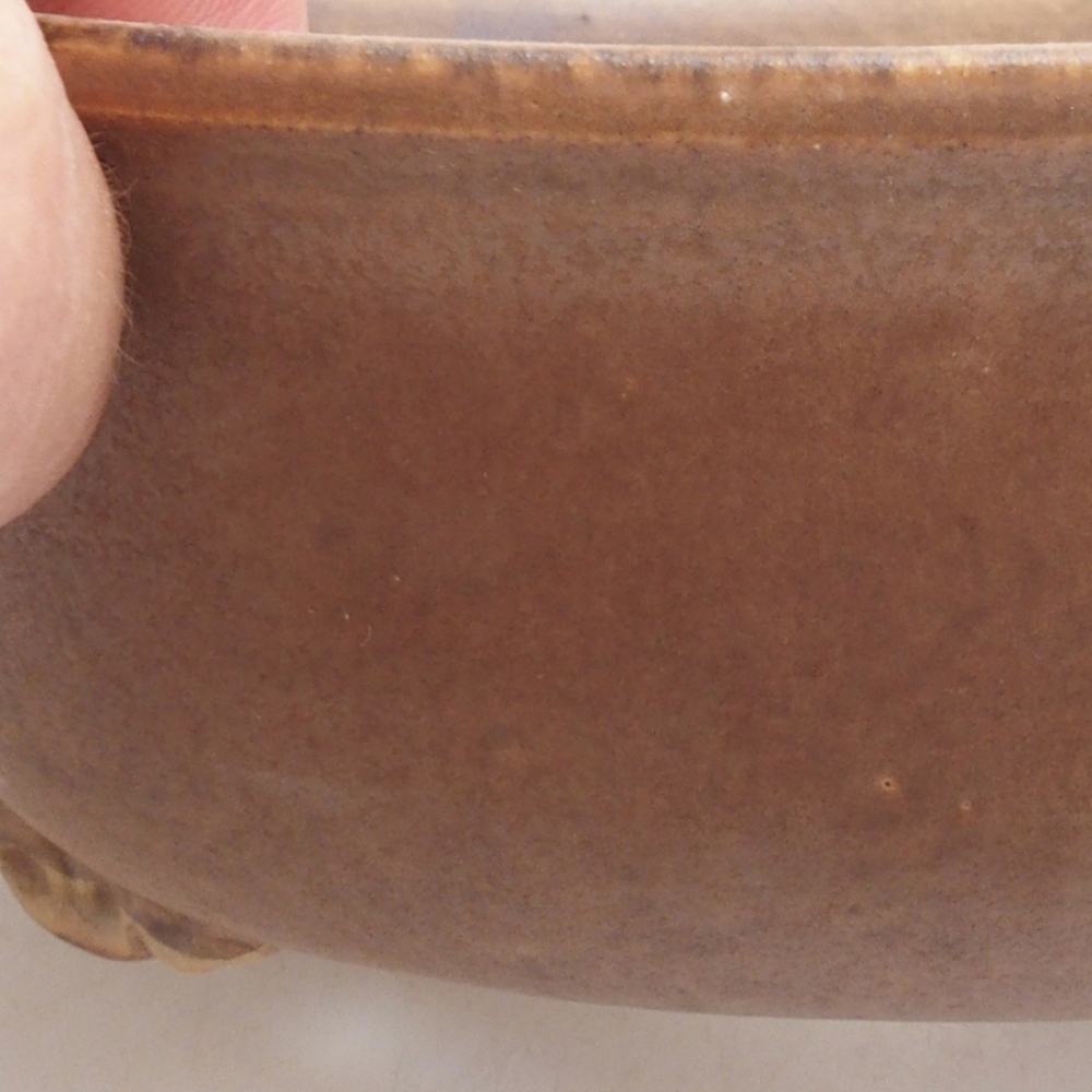 Ceramic bonsai bowl 18 x 17 x 6 cm, color brown