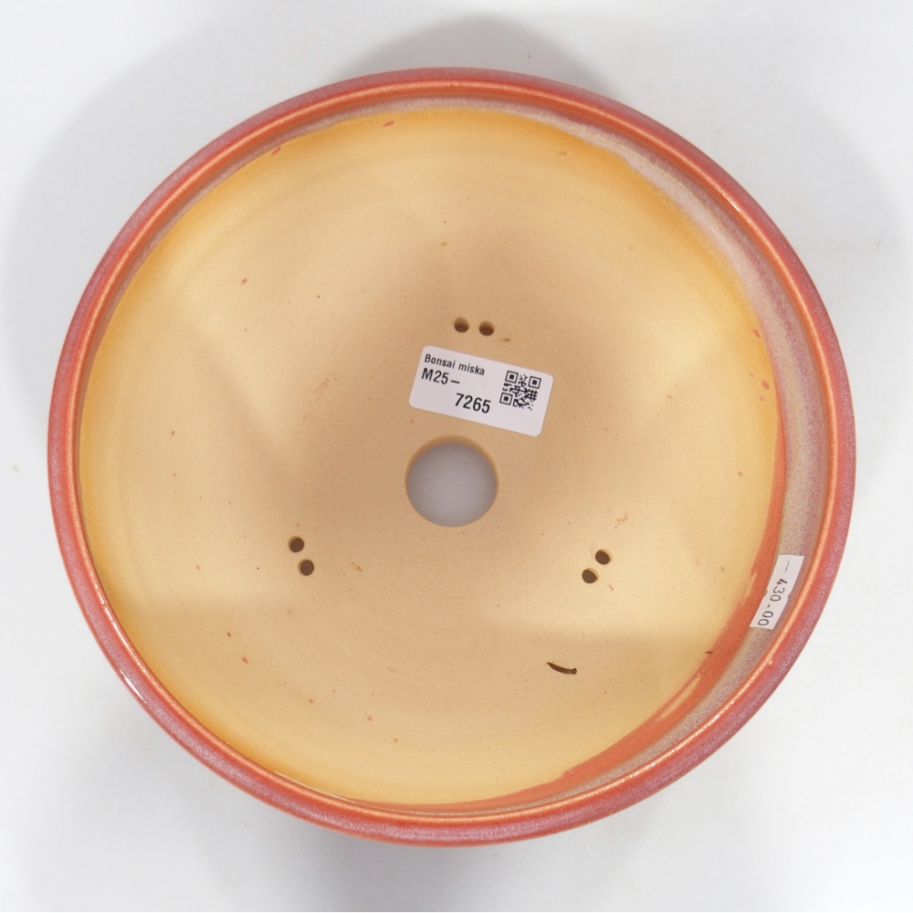 Ceramic bonsai bowl 20,5 x 20,5 x 7 cm, colour red