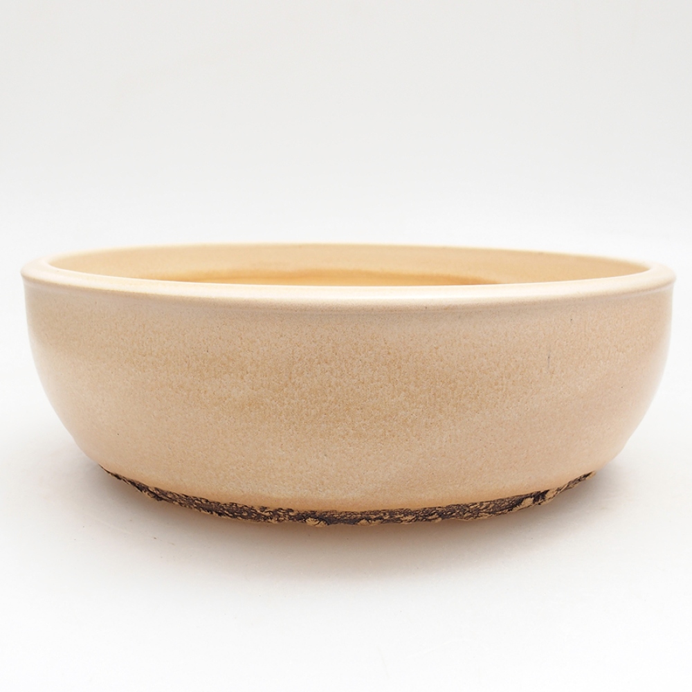 Ceramic bonsai pot 21.5 x 21.5 x 7 cm, beige